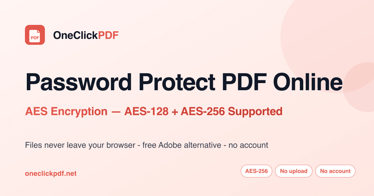 One Click Protection Password Protect PDF Online Free — AES Encryption | OneClickPDF ...