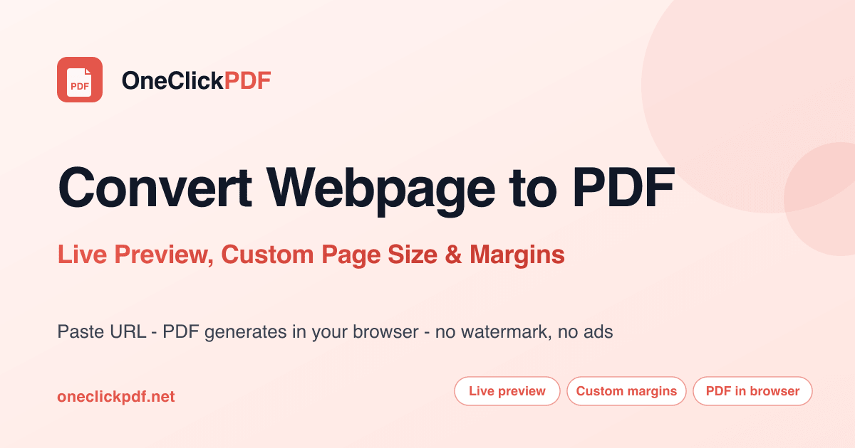 Convert Webpage to PDF Online Free — Live Preview & Custom Margins ...